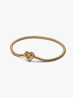 Pandora Sparkling Infinity Heart Clasp Snake Chain Bracelet
